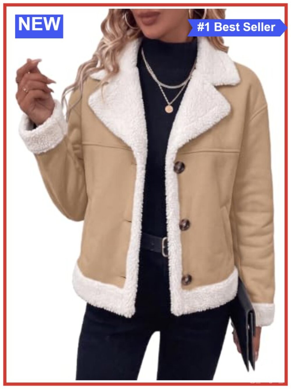 Faux Suede Sherpa Lined Cropped Bomber Jacket Button Down Casual Winter Coat